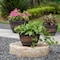 Gardenised Brown Outdoor Rustic Half Barrel Flower Garden Planter Bowl, Plastic, Small QI004113.S - alternate 7